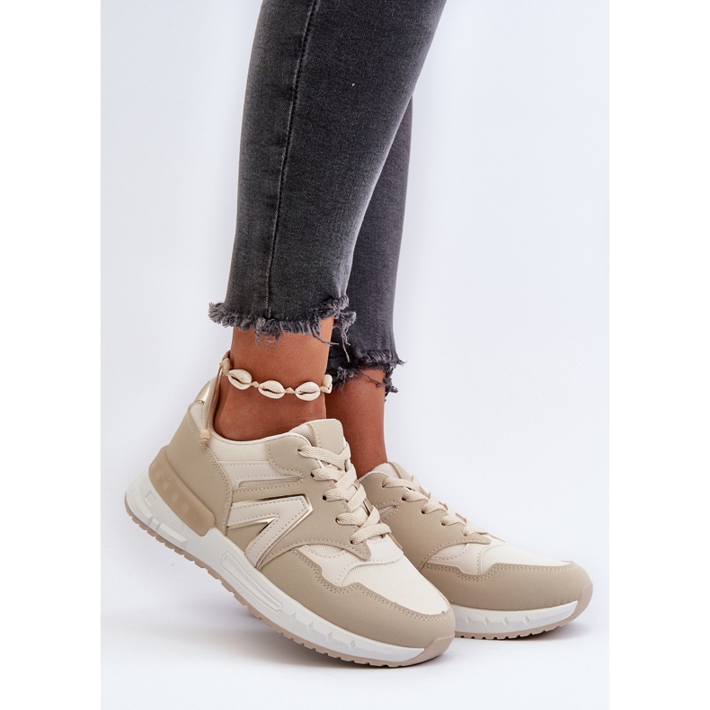 Sneakers da Donna Realizzate in Eco Pelle, Vinelli Beige 2