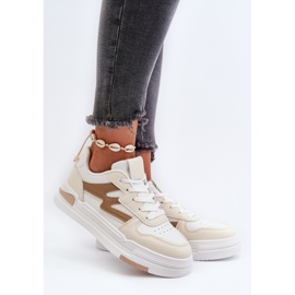 Sneakers Platform da Donna Realizzate in Eco Pelle, Lynnette Beige 2