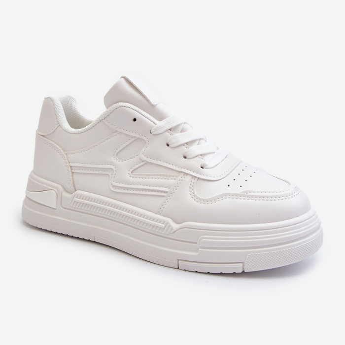 Sneakers da Donna con Plateau Realizzate in Eco Pelle, Lynnette Bianca 1