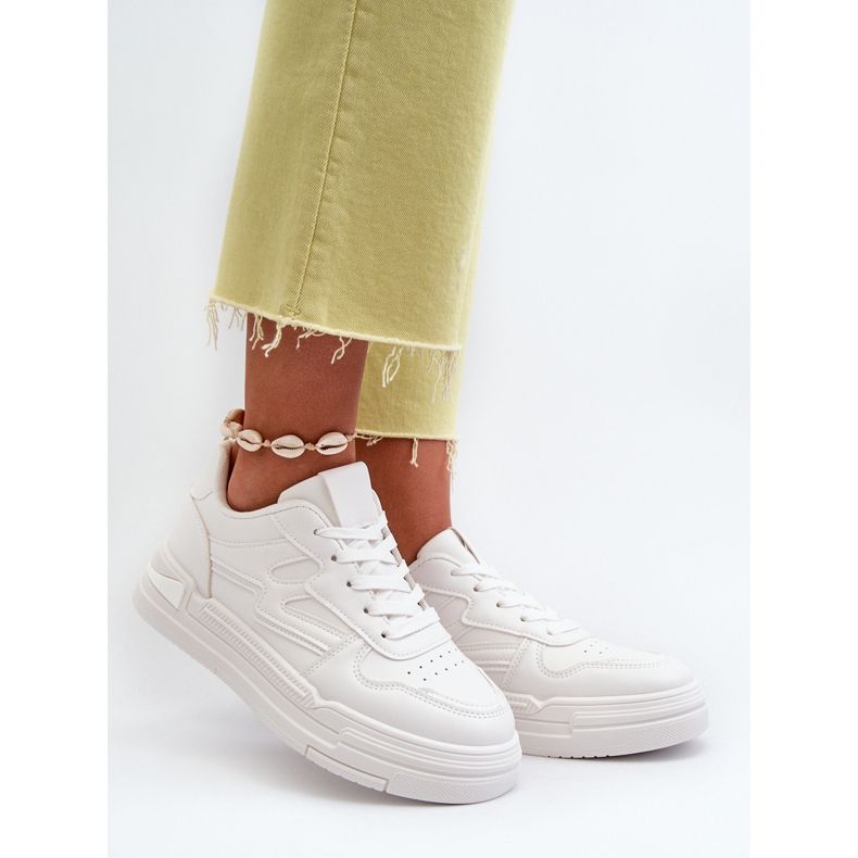 Sneakers da Donna con Plateau Realizzate in Eco Pelle, Lynnette Bianca bianco 2