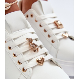 Sneakers da donna con plateau e spille in ecopelle, cavisa bianca 2