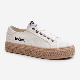 Sneakers In Pizzo Da Donna Con Intreccio Lee Cooper LCW-24-44-2425 Bianco bianca 2