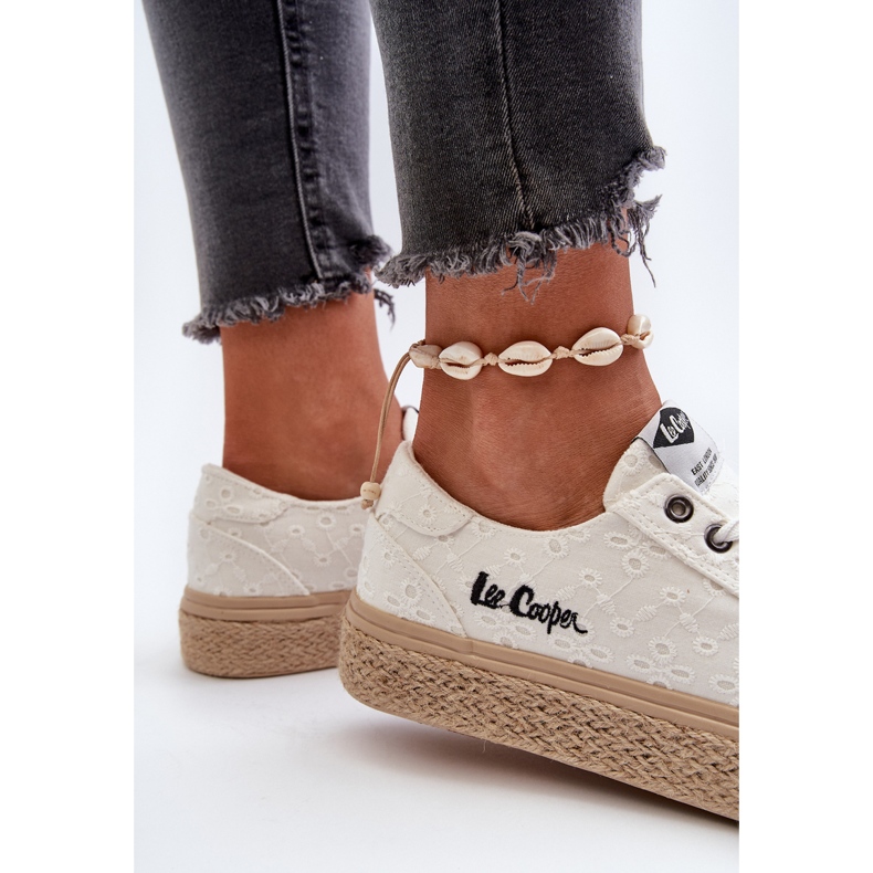 Sneakers In Pizzo Da Donna Con Intreccio Lee Cooper LCW-24-44-2425 Bianco 1