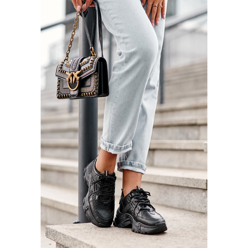 News Scarpe Sportive da Donna Chunky Sneakers Nere Toderus nero 2