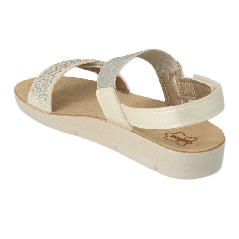 Sandali da bambino Befado 068Y001 con paillettes bianche bianco 3