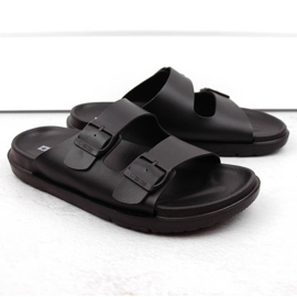 Infradito da uomo in schiuma con fibbie, nere Big Star NN174597 nero 1