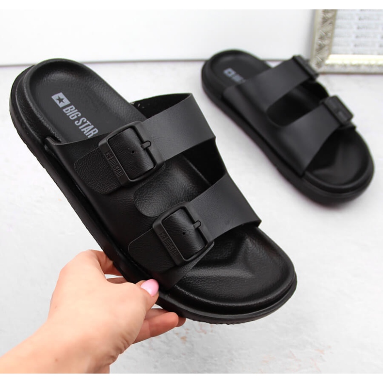 Infradito da donna in schiuma con fibbie, Big Star nere NN274A750 nero 1