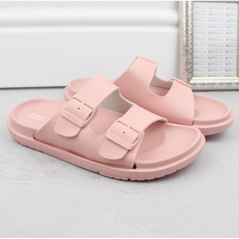 Infradito da donna in schiuma con fibbie nude Big Star NN274A753 rosa 1