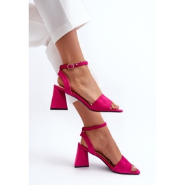 Vinceza Sandali con Tacco Alto da Donna Realizzati in Eco Camoscio Fucsia Upttima rosa 1