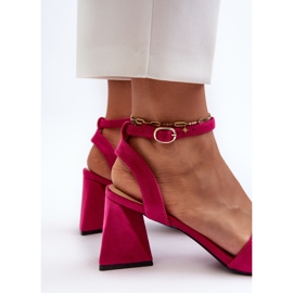 Vinceza Sandali con Tacco Alto da Donna Realizzati in Eco Camoscio Fucsia Upttima rosa 2