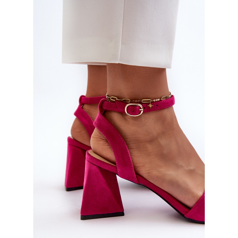 Vinceza Sandali con Tacco Alto da Donna Realizzati in Eco Camoscio Fucsia Upttima rosa 2