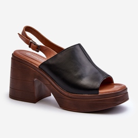 Vinceza Sandali da Donna Realizzati in Eco Pelle con Tacco Grosso e Plateau, Meeyah Nero 1