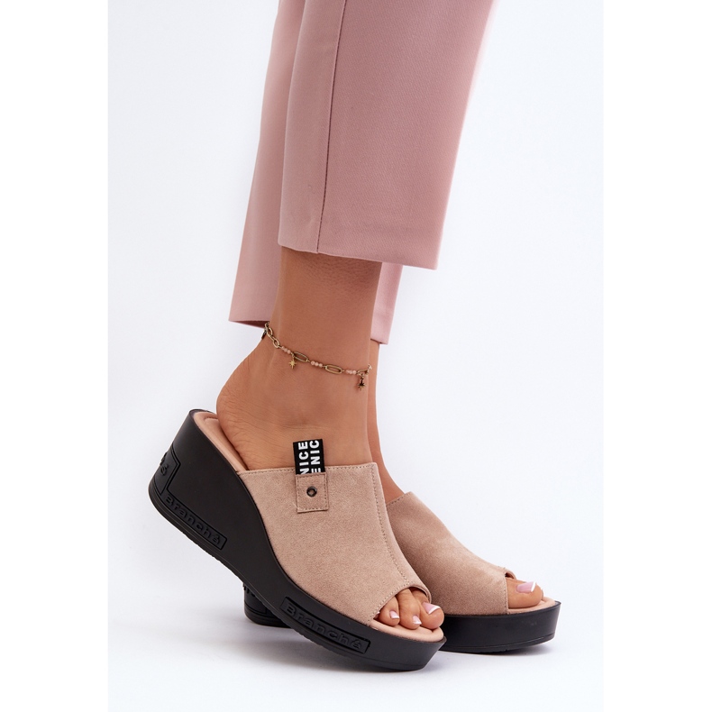 Vinceza Infradito con zeppa da donna Vleni beige 2