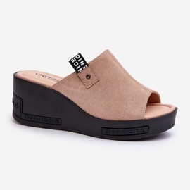Vinceza Infradito con zeppa da donna Vleni beige 1