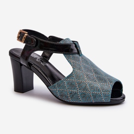 Turchese Turchese Queenmarie Sandali con Tacco Alto da Donna Realizzati in Eco Pelle verde 1