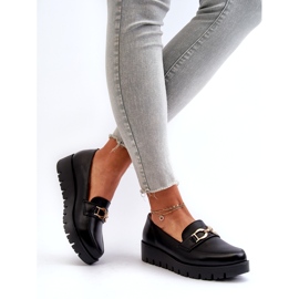 Evento Mocassini Da Donna Su Plateau Con Decoro, Nero 3