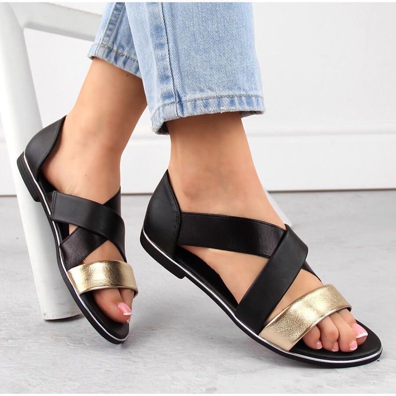 Sandalo slip on da donna nero Jezzi 3882 1
