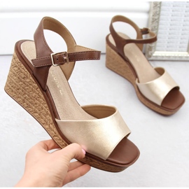 Sandali zeppa oro da donna Sergio Leone SK229 d'oro 1