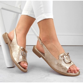 Comodi sandali da donna con decoro oro S.Barski 053 d'oro 1