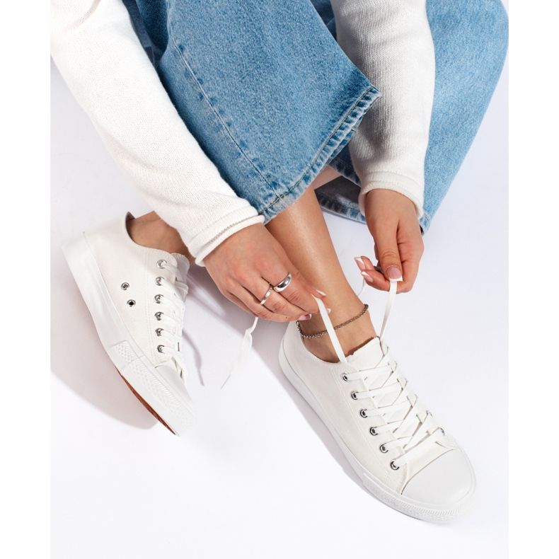 Classica sneaker da donna Shelovet bianca bianco 1
