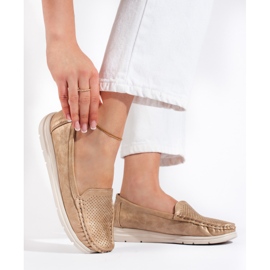 Mocassini dorati da donna d'oro 1