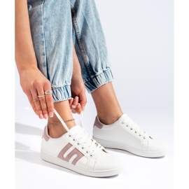 Sneakers da donna bianche e rosa bianca 1