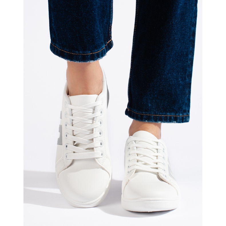 Sneakers da donna bianche e argento bianca 1