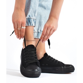 Sneakers nere con plateau da donna nero 1