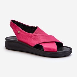 Zazoo 40392 Sandali in pelle da donna Fucsia rosa 2