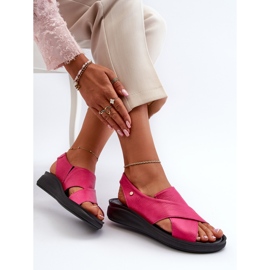Zazoo 40392 Sandali in pelle da donna Fucsia rosa 1