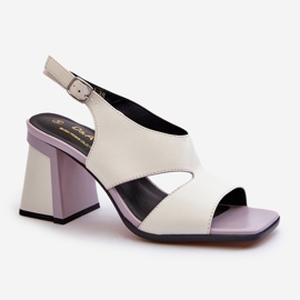 S.Barski Sandali con tacco alto da donna bianchi D&amp;A MR38-153 bianco 2