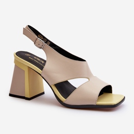 S.Barski Sandali da donna con tacco alto Beige D&amp;A MR38-153 1