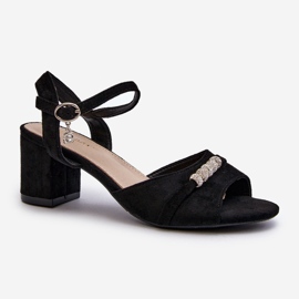 Vinceza Sandali Da Donna In Eco Camoscio Con Tacco Alto Con Decori, Narhi Nero 1