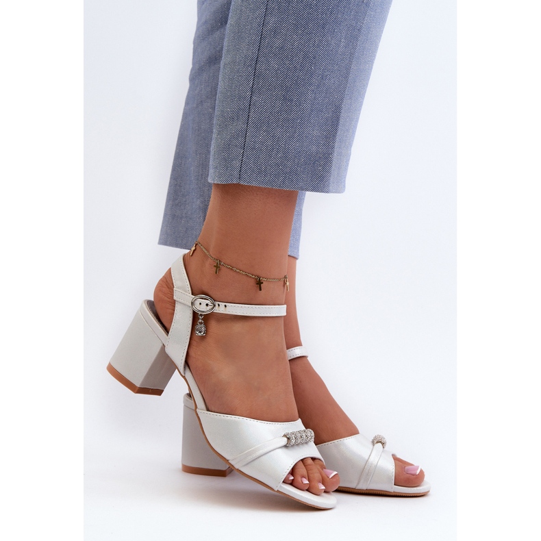 Vinceza Sandali Da Donna In Eco Pelle Con Tacco Alto Con Decori Narhi Argento 2