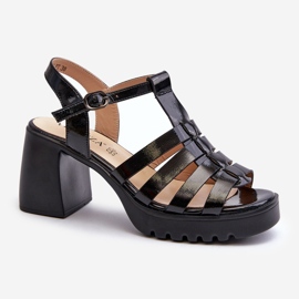 Vinceza Sandali da donna in vernice con tacco alto, Aninifer Nero 1