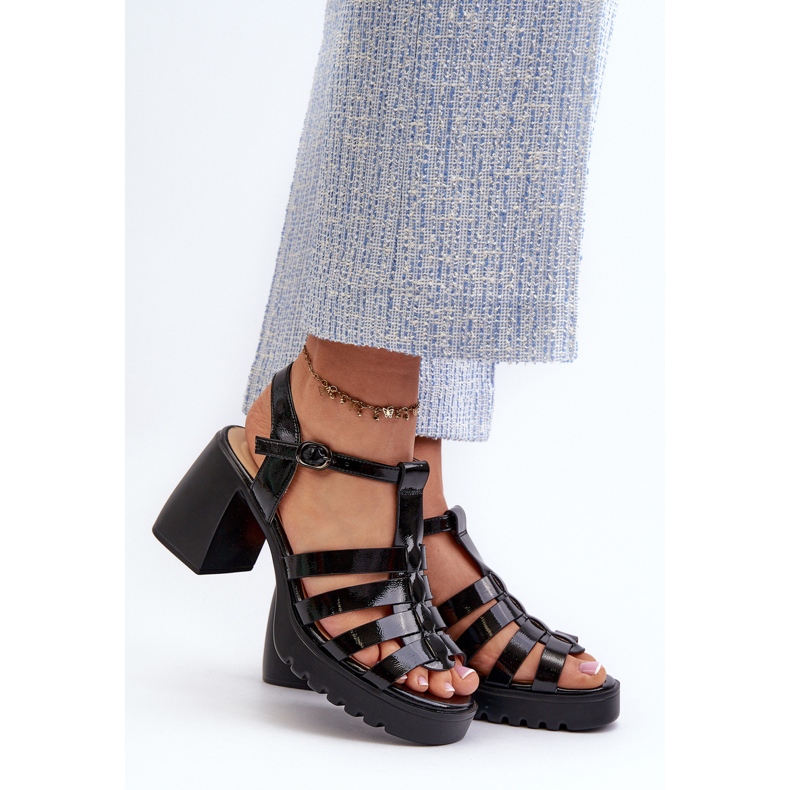 Vinceza Sandali da donna in vernice con tacco alto, Aninifer Nero 2