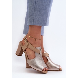 Jezzi Sandali Con Tacco Alto Da Donna In Eco Pelle, Queenmarie Oro d'oro 2