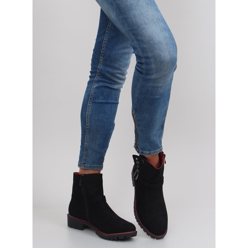 Stivali Jodhpur con rifinitura r112p Nero 2