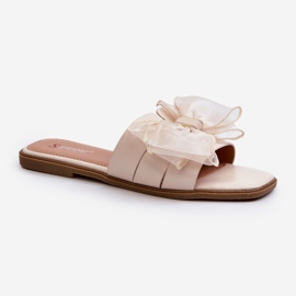 Infradito Piatti Da Donna Con Fiocco, Beige Balinda 1