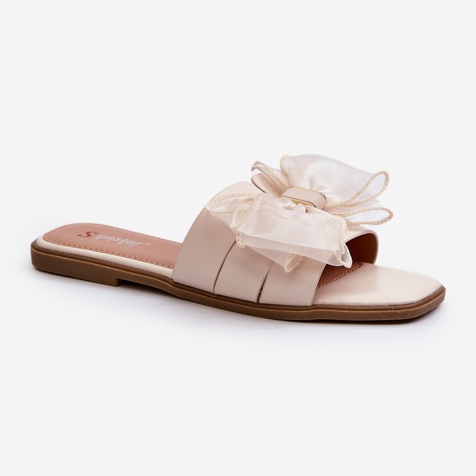 Infradito Piatti Da Donna Con Fiocco, Beige Balinda 1