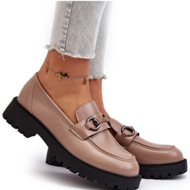 Vinceza Mocassini da Donna in Ecopelle Beige con Decorazione 5