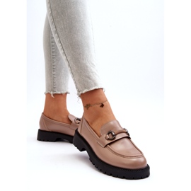 Vinceza Mocassini da Donna in Ecopelle Beige con Decorazione 4