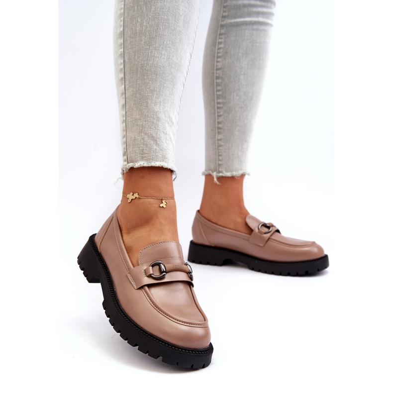 Vinceza Mocassini da Donna in Ecopelle Beige con Decorazione 3