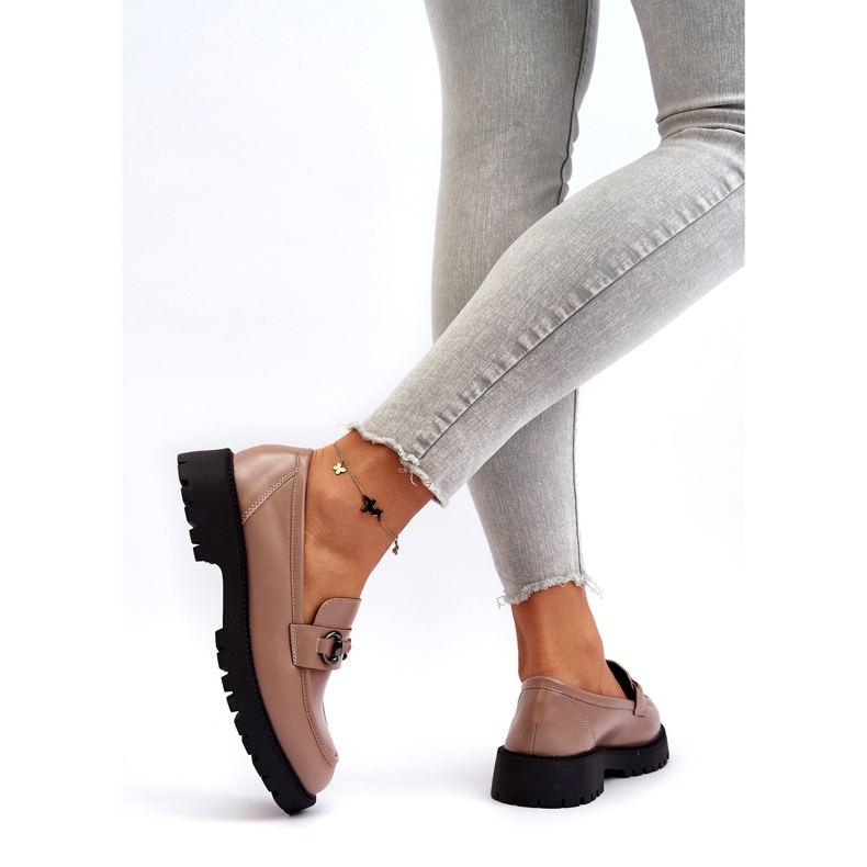 Vinceza Mocassini da Donna in Ecopelle Beige con Decorazione 2