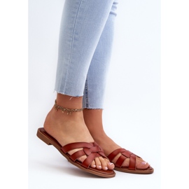 Infradito Piatti da Donna in Ecopelle, Marrone Rosalini 2
