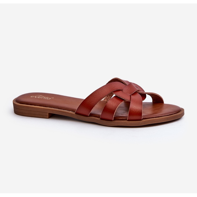Infradito Piatti da Donna in Ecopelle, Marrone Rosalini 1