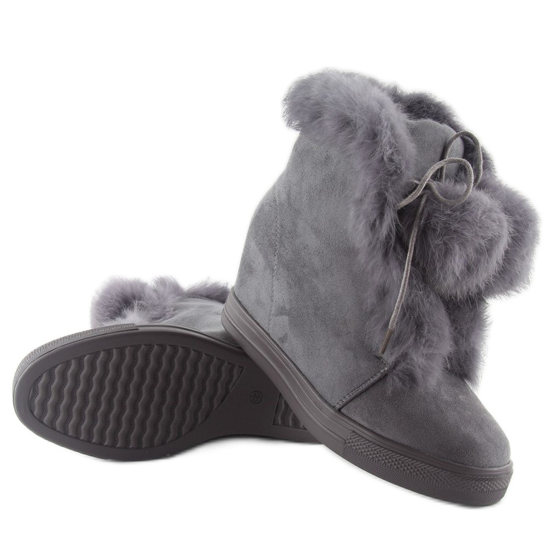 Stivali con zeppa con latta grigia nc99 grigio 1