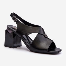 Vinceza Sandali Eleganti da Donna con Tacco Alto, Eco Pelle, Asellesa Nero 1