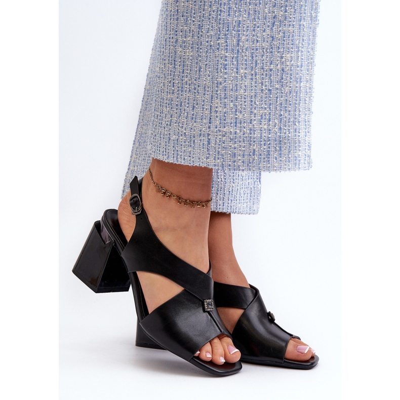Vinceza Sandali Eleganti da Donna con Tacco Alto, Eco Pelle, Asellesa Nero 2