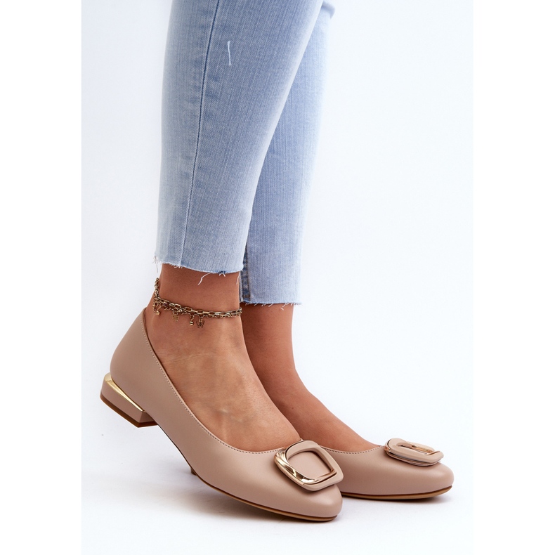 Ballerine con fibbia Sergio Leone BL203 Beige 2